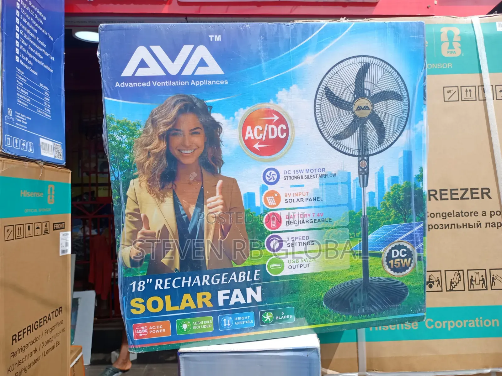 Tm Ava 18” Rechargeable Solar Fan | Avarf-8018