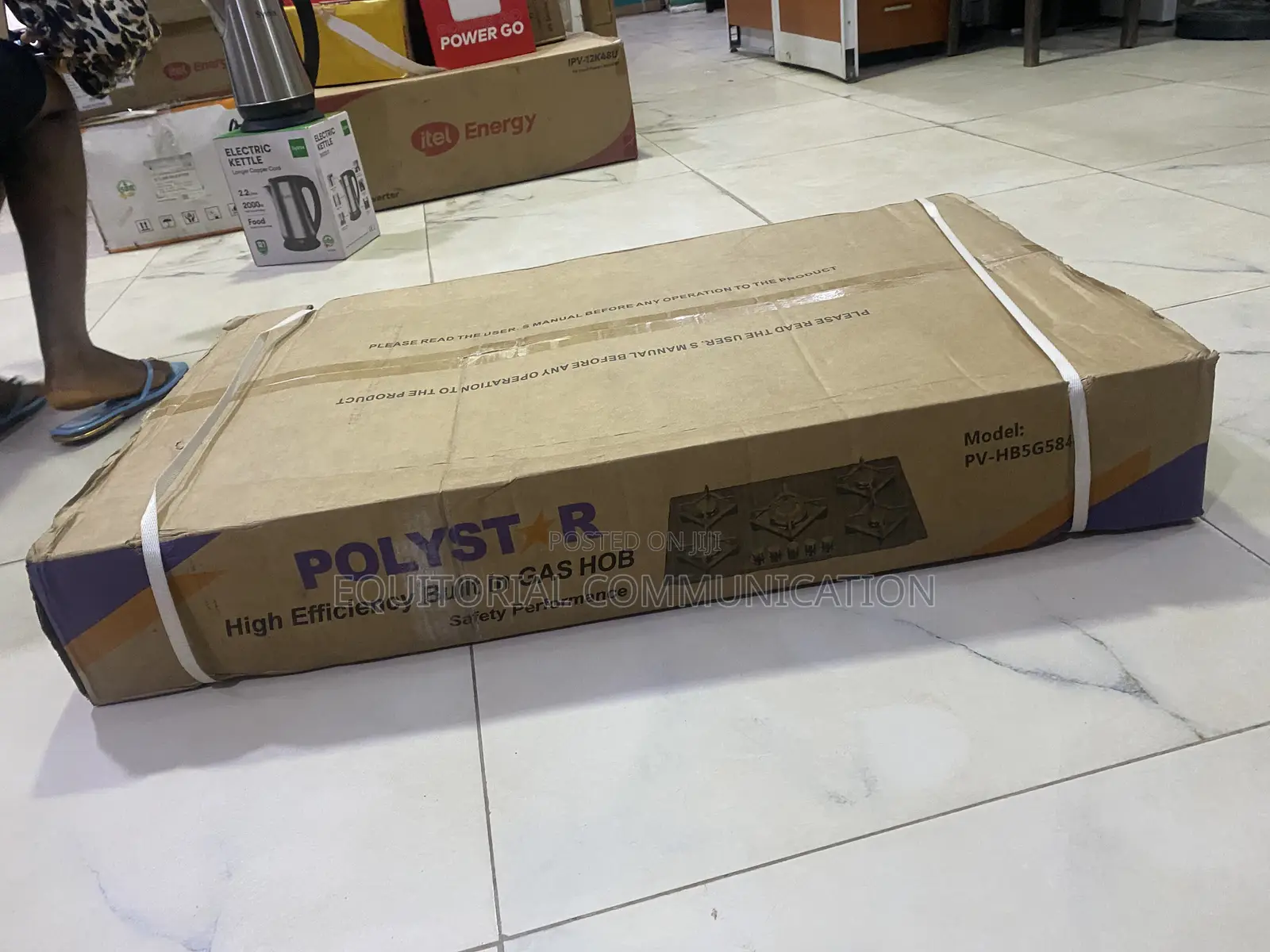 Polystar PV-HB5G5848 Black Tempered Glass 5-Burner Hob