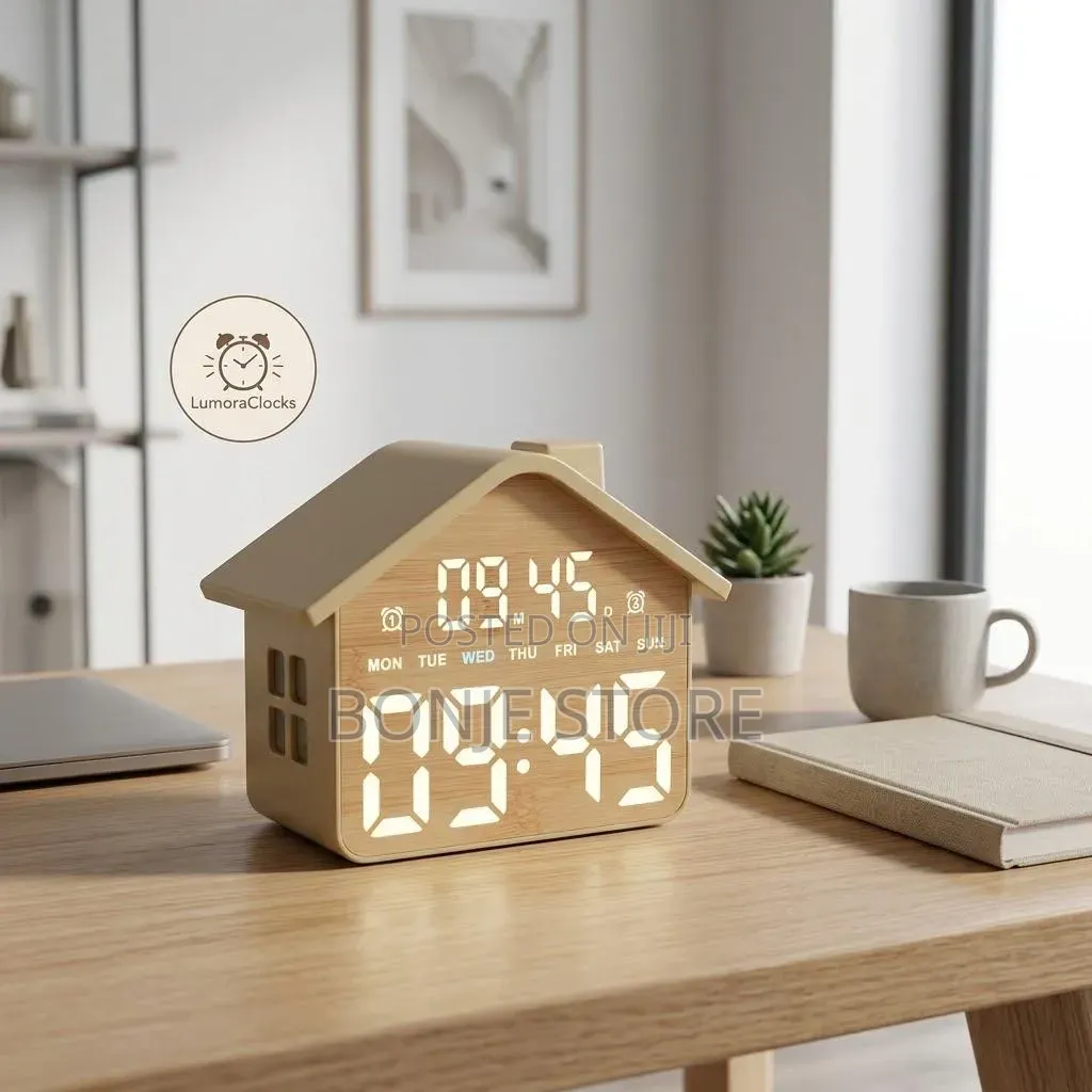 Digital Wooden Wall Clock With a 7-Inch LED Display