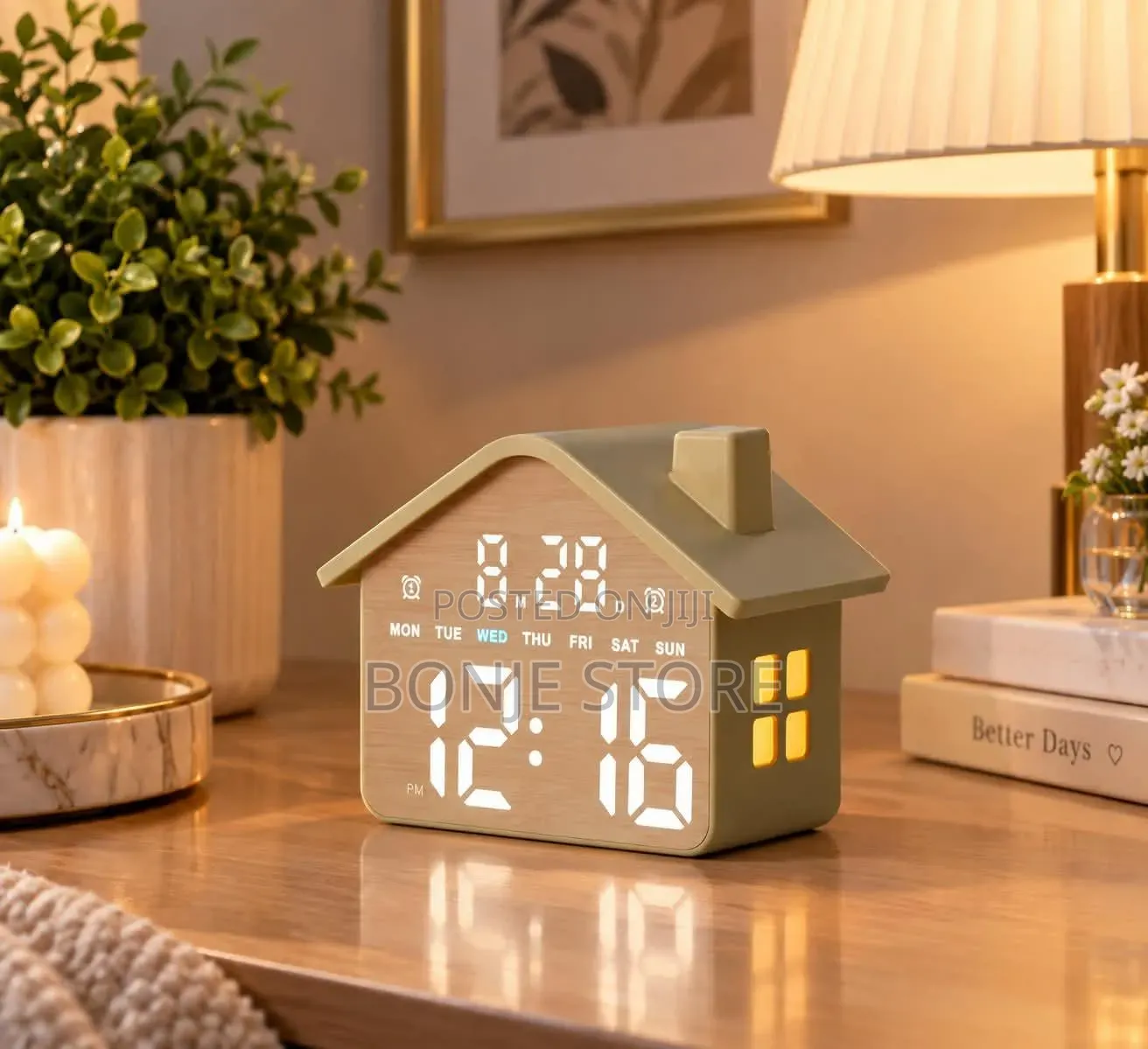Digital Wooden Wall Clock With a 7-Inch LED Display