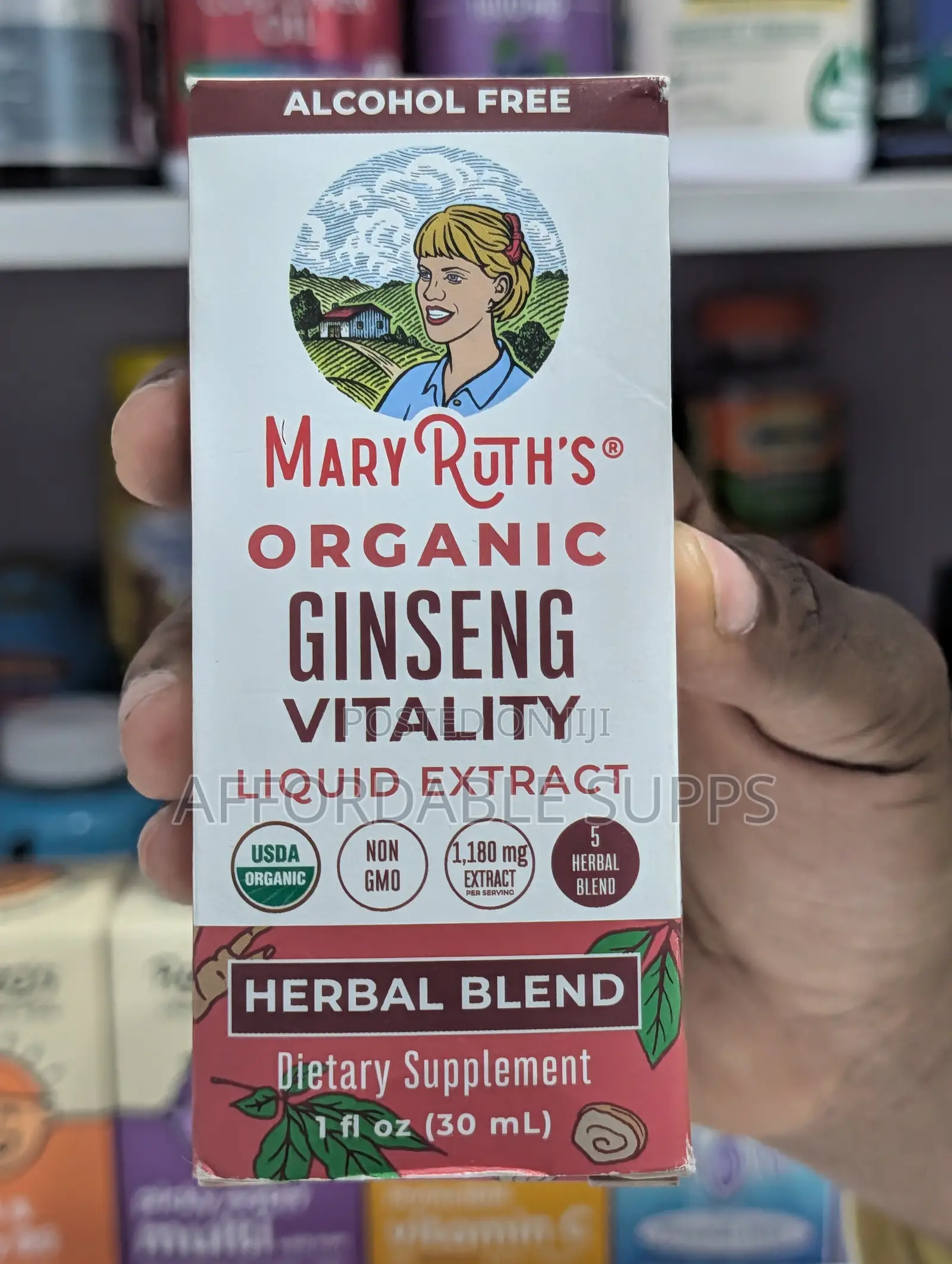MaryRuth’s Organic Ginseng Vitality Drops – 30ml, Alcohol-Free