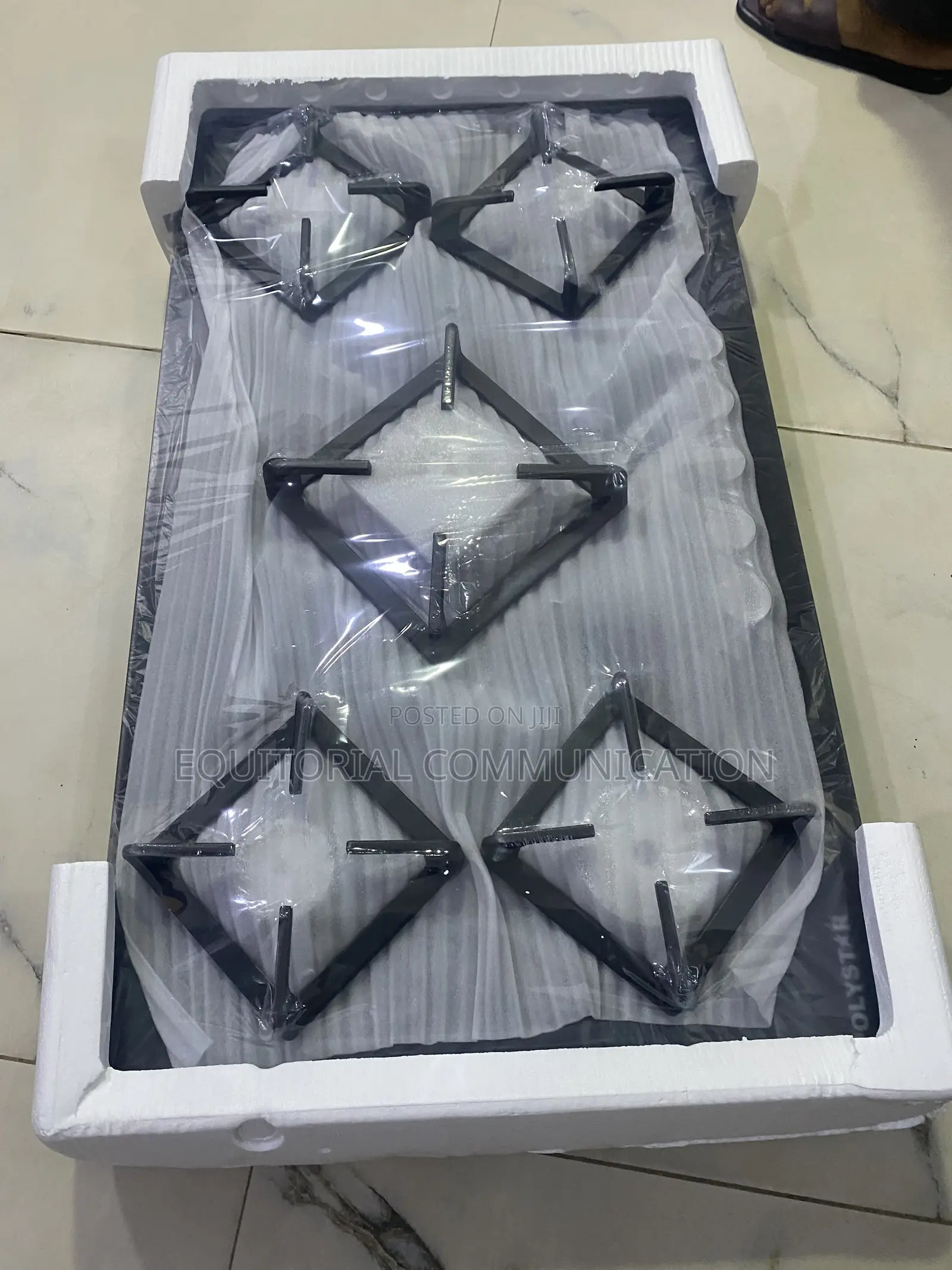 Polystar Black Glass 5-Burner Hob for Everyday Family Use