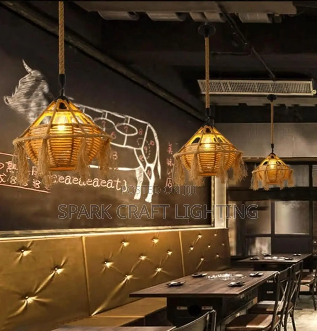 New Luxury Rustic Woven Rope Pendant Light