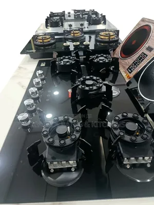 Built-in Gas Cooktop, 4-Burner Glass Gas Hob , Heavy-Duty Cast Iron