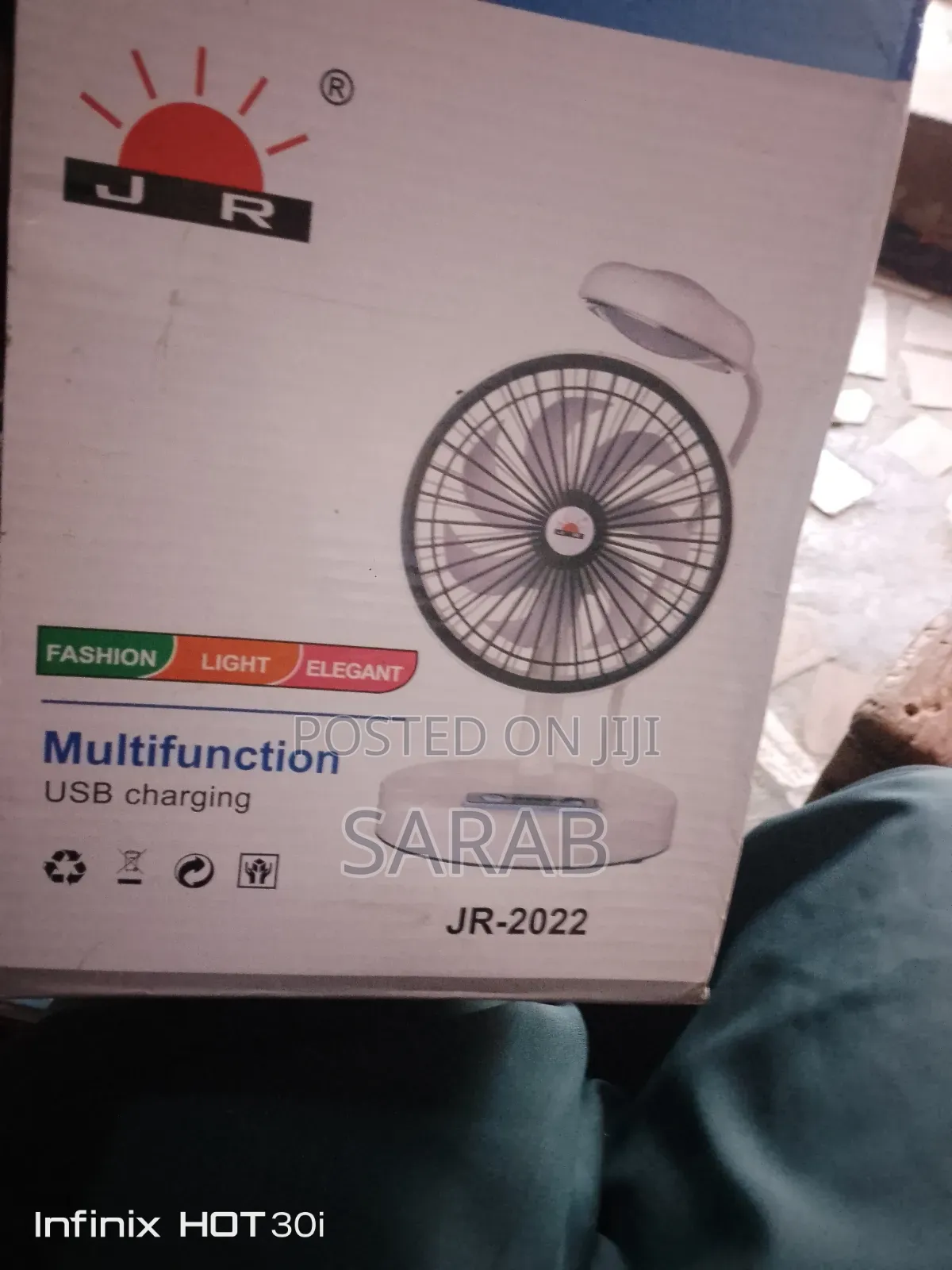 Rechargeable Fan With Led Light