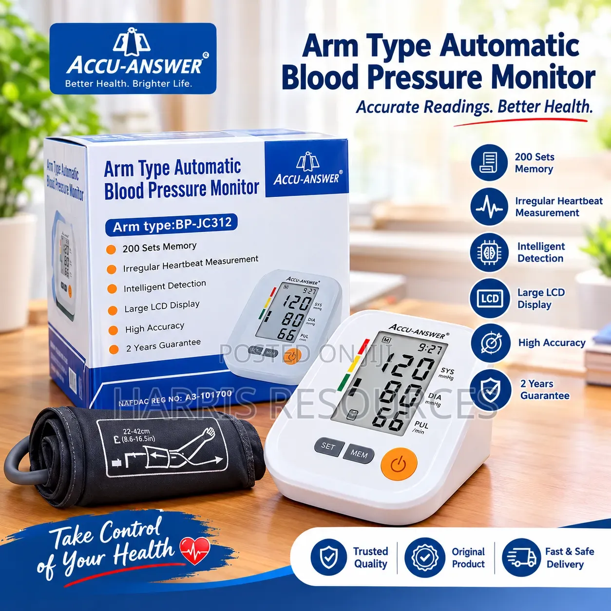 ACCU-ANSWER Arm Type Automatic Blood Pressure Monitor