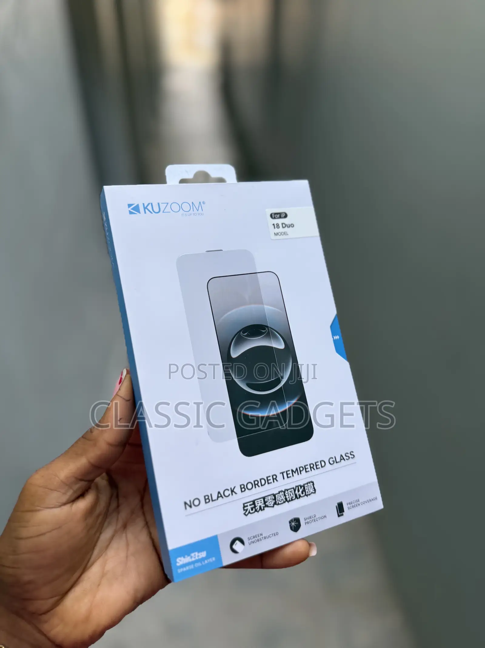 Kuzoom No Black Border Clear Screen Protector for iPhone Duo