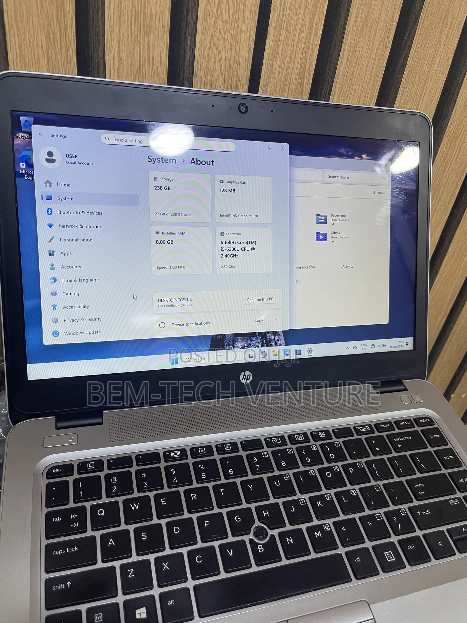 Laptop HP EliteBook 840 G3 8GB Intel Core i5 SSD 256GB