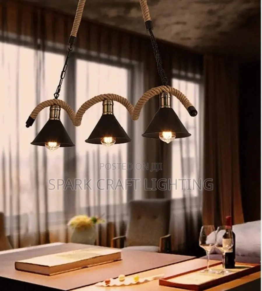 Bohemian Industrial Triple Pendant Light