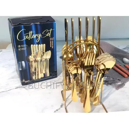 Gold Cutlery Set 24 Pieces