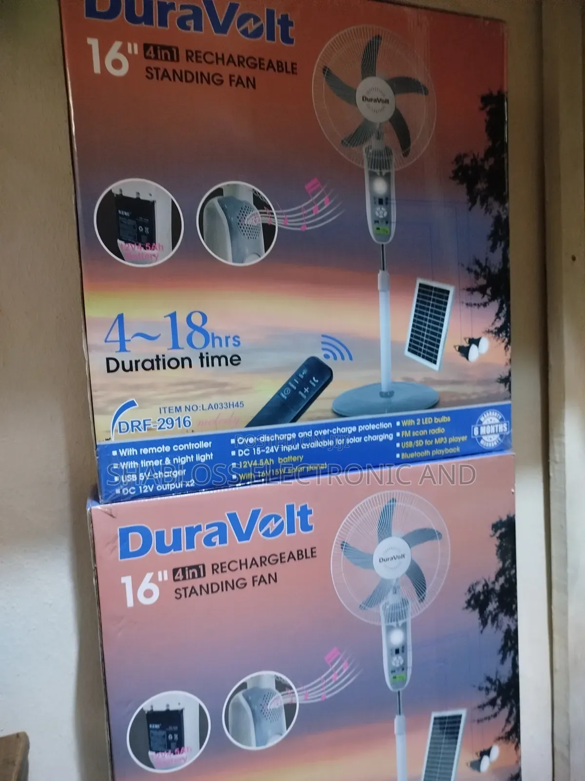 16" Duravolt Rechargeable Fan Wholesale Supply Nigeria