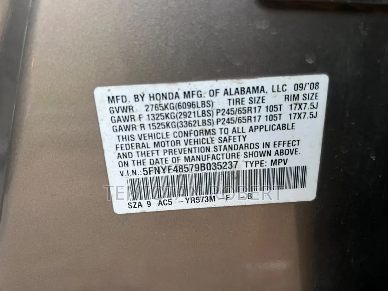 Honda Pilot EX 4dr SUV (3.5L 6cyl 5A) 2010 Gray