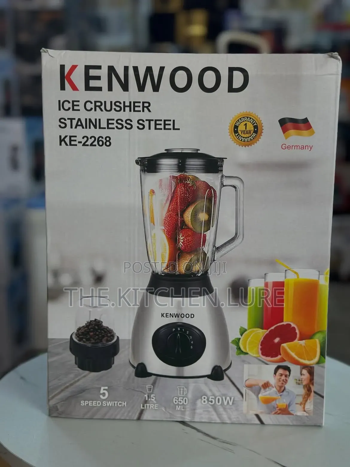 Kenwood 2-in-1 Stainless Steel Ice Crusher Blender With Dry Mill
