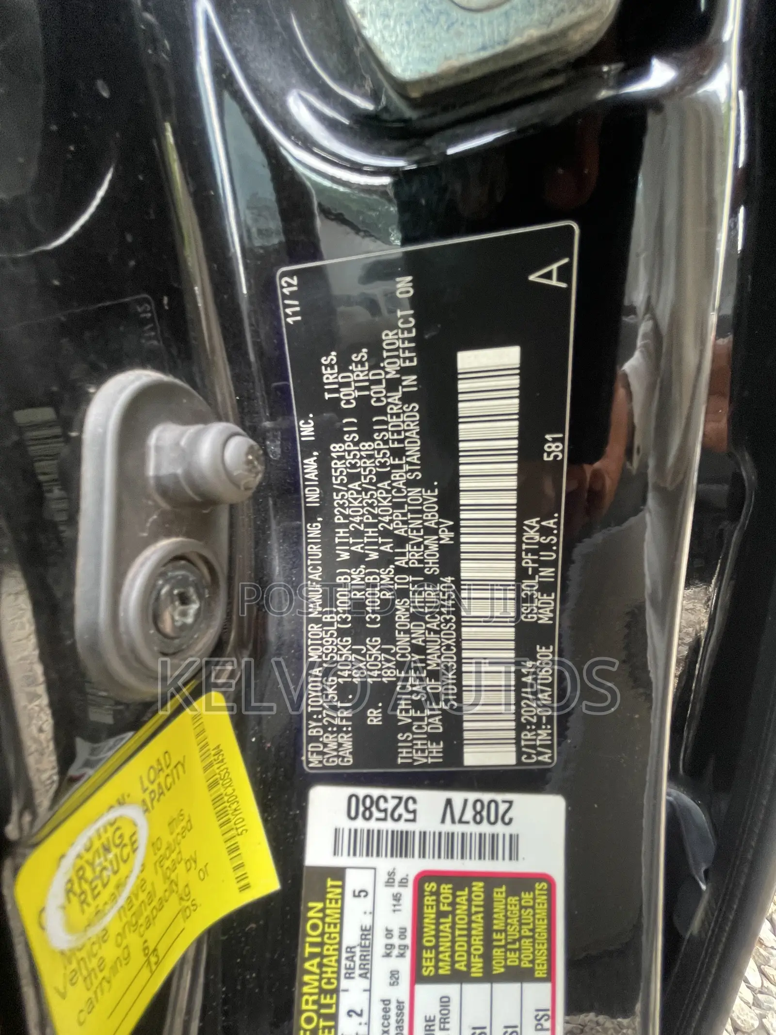 Toyota Sienna LE AWD 7-Passenger 2013 Black