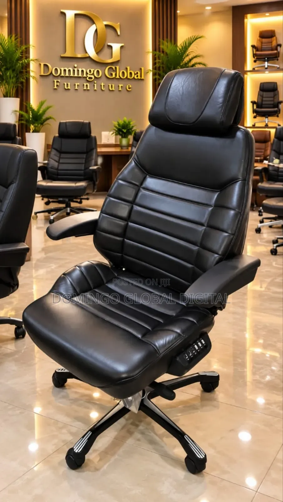 Executive Leather Swivel Office Chair With Built-in & Ergonomic