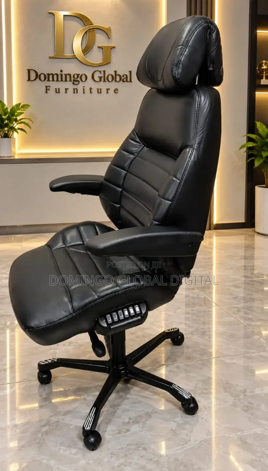 Executive Leather Swivel Office Chair With Built-in & Ergonomic