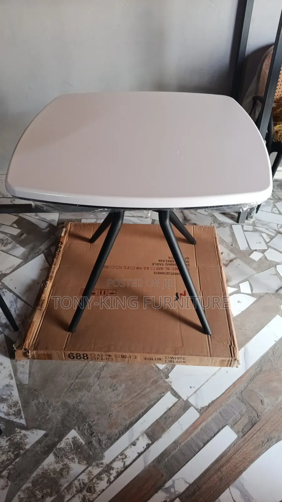 Modern Square Fiber-Top Restaurant and Dining Table