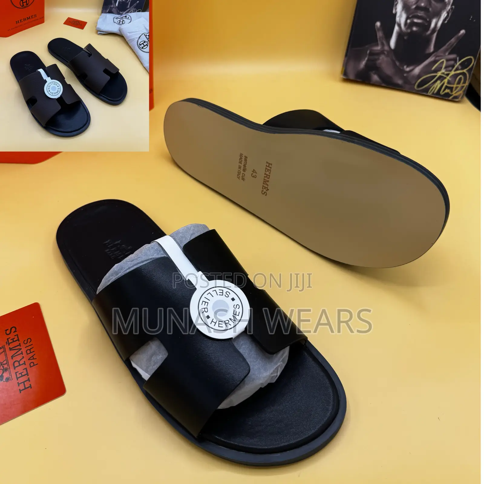 Hermes Flat Slipers for Men 40-46 Available