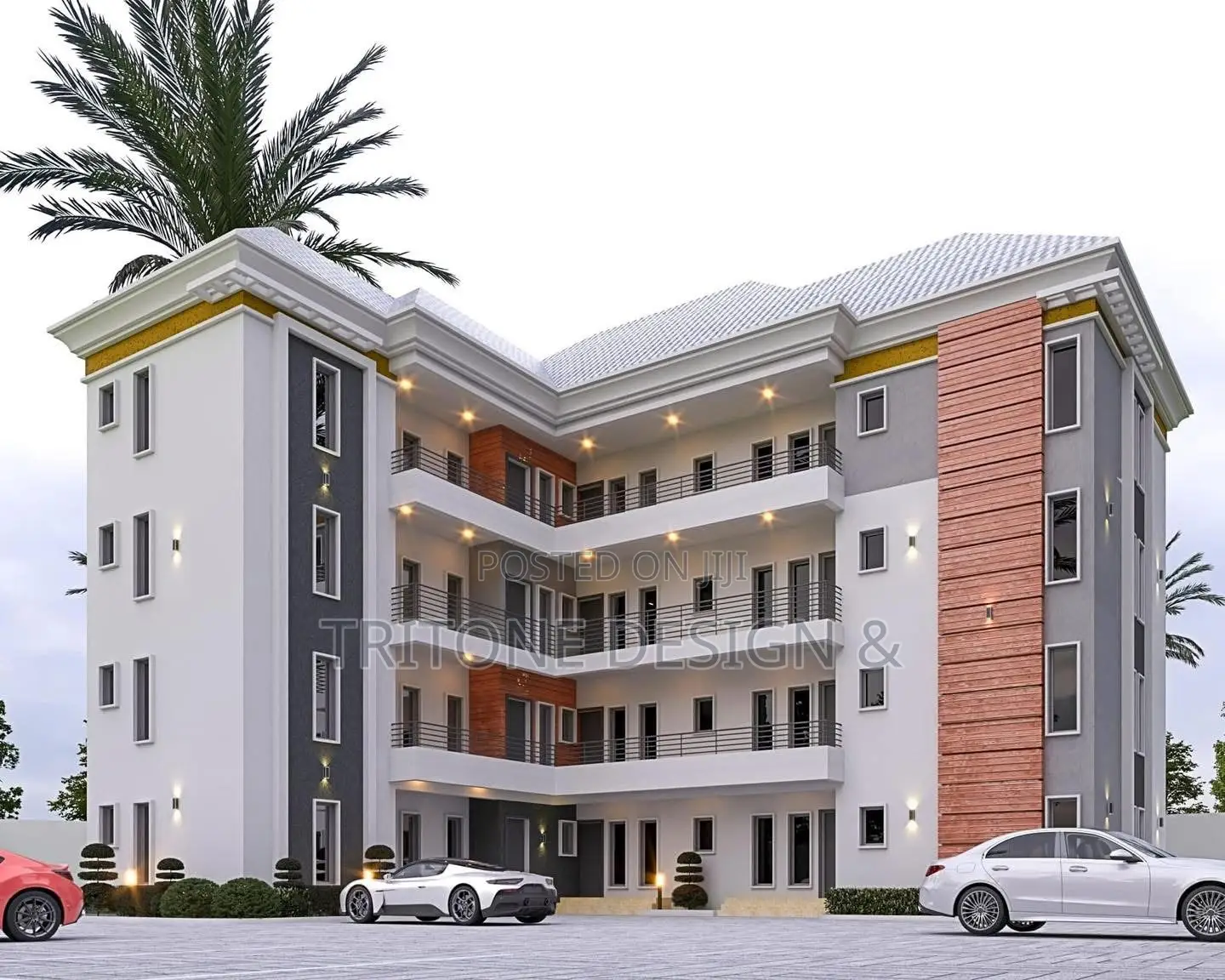 Modern Block of Flats Design – 2 &3 Bedroom Apartments