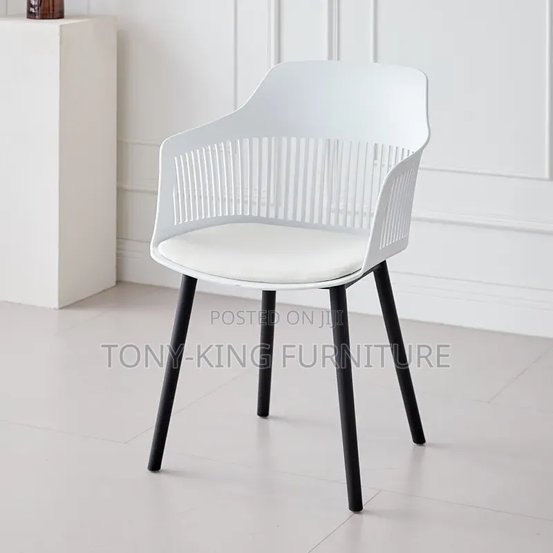 Imported Modern White Polypropylene (PP) Plastic Dining Armchair