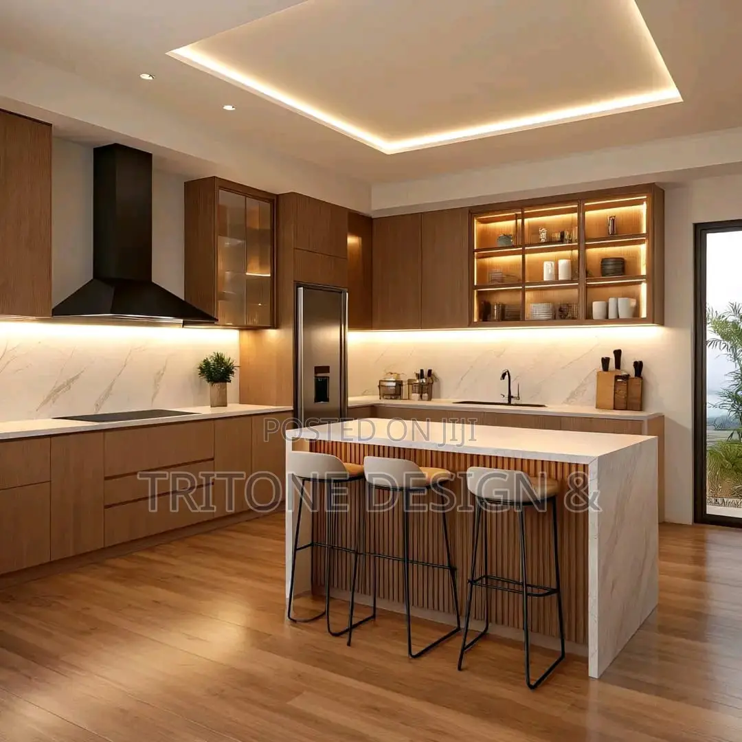 Modern Kitchen Interior Design, 3D Renders & Cabinetry Fitting