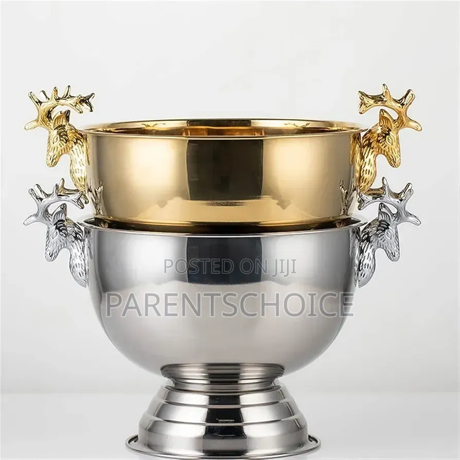 7L Luxury Wine Bucket – Silver / Gold