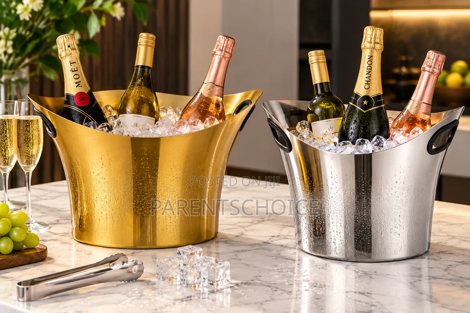 Luxury Stainless Steel Wine Bucket – Gold / Silver