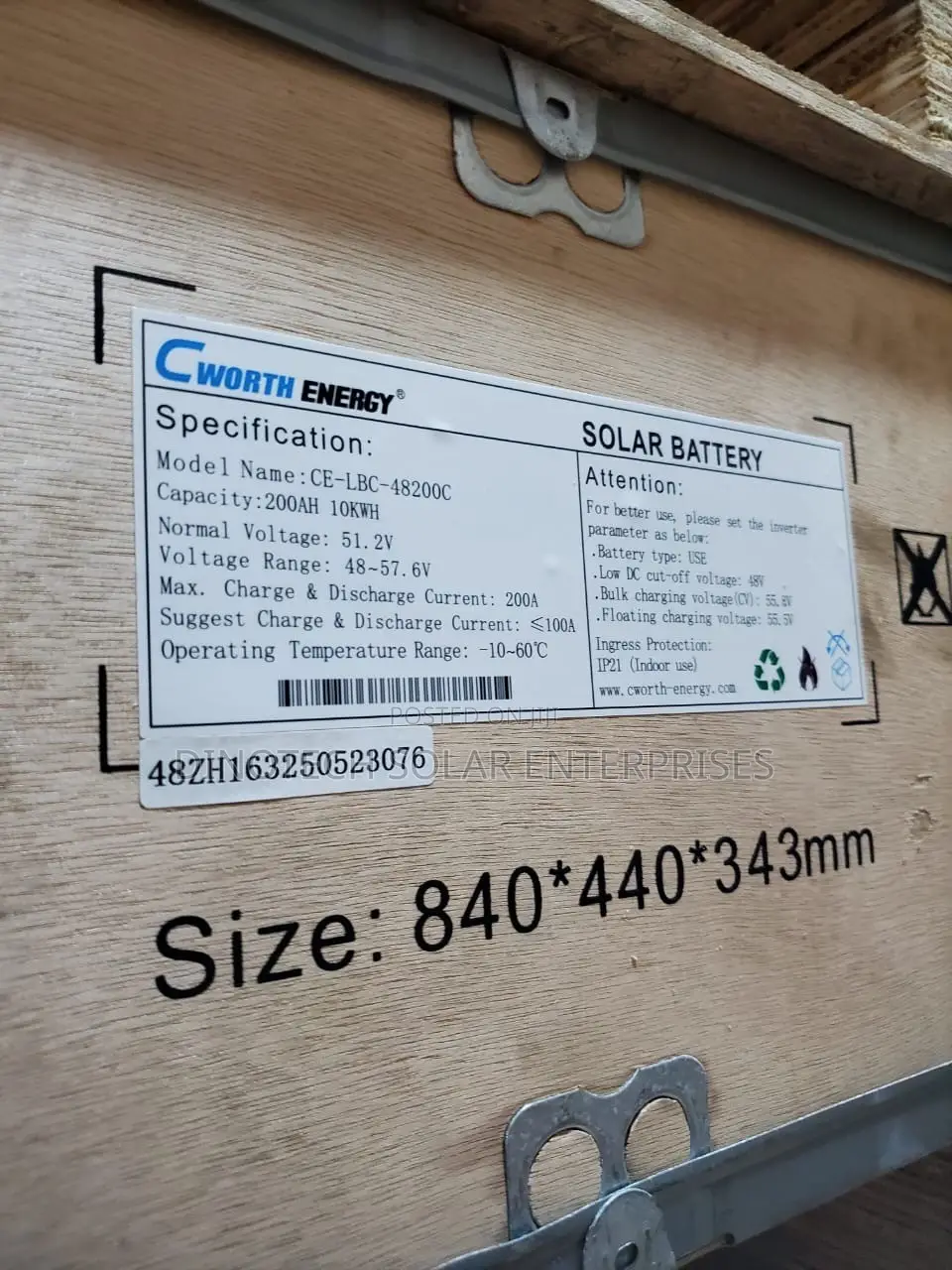 10kwh 48v Cworth Energy Lithium Battery