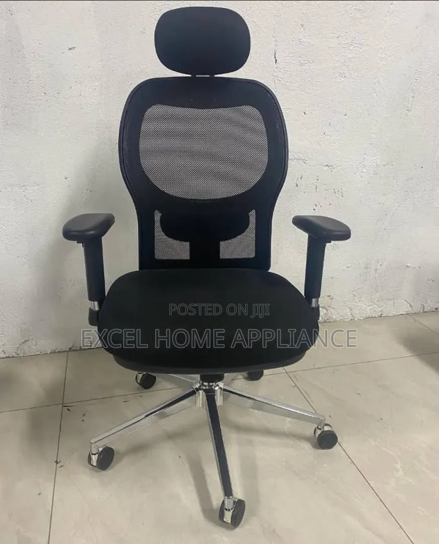 Executive Black Mesh Ergonomic Office Chair With Headrest