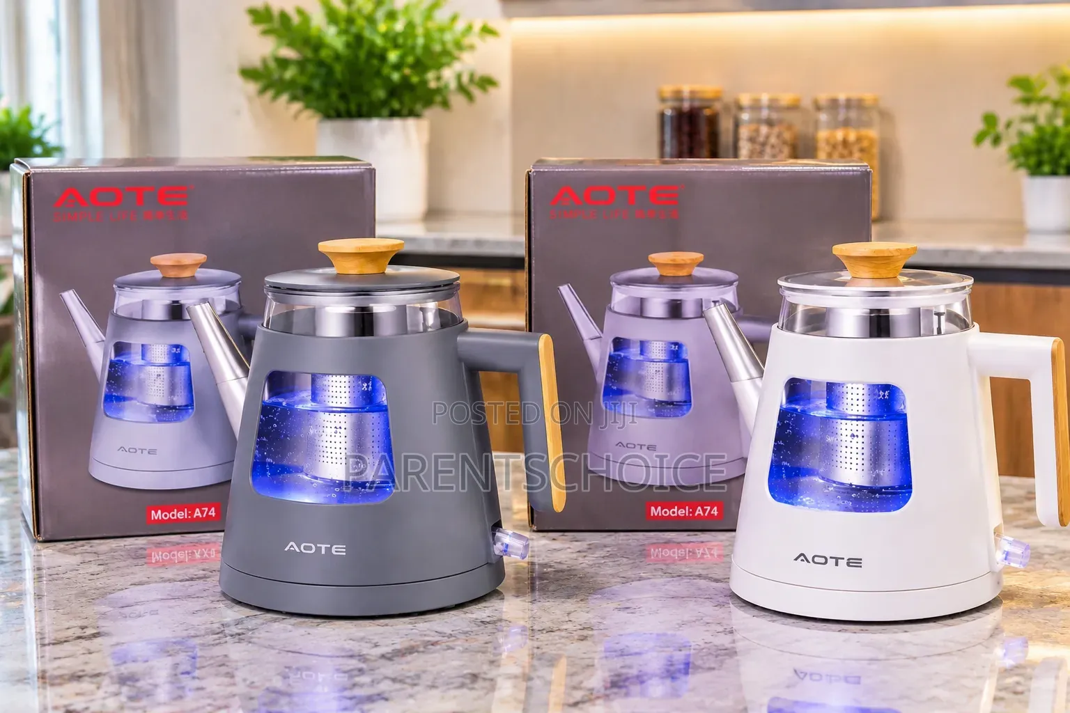 AOTE A74 Cordless Electric Glass Tea Kettle - 1L
