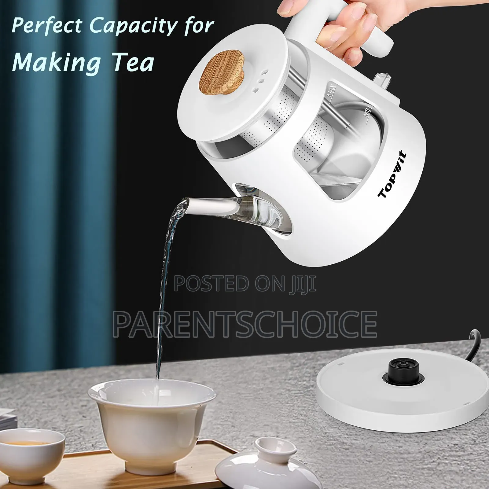 AOTE A74 Cordless Electric Glass Tea Kettle - 1L