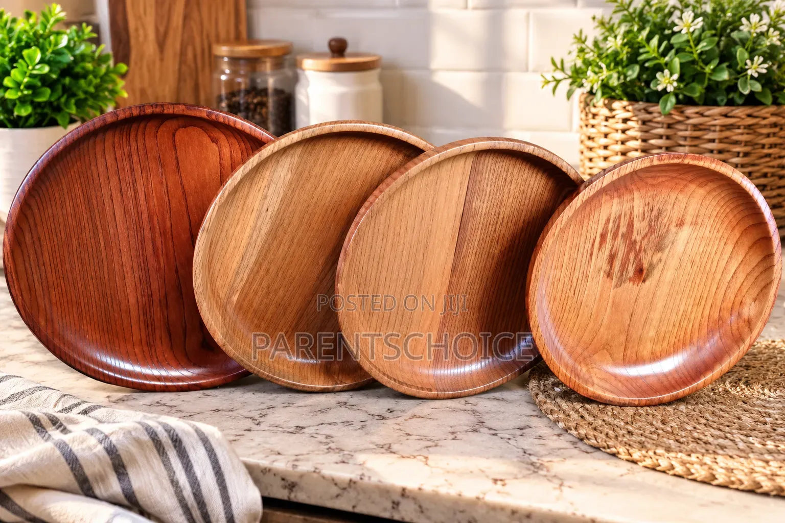 Handcrafted Wooden Plates - 1pc