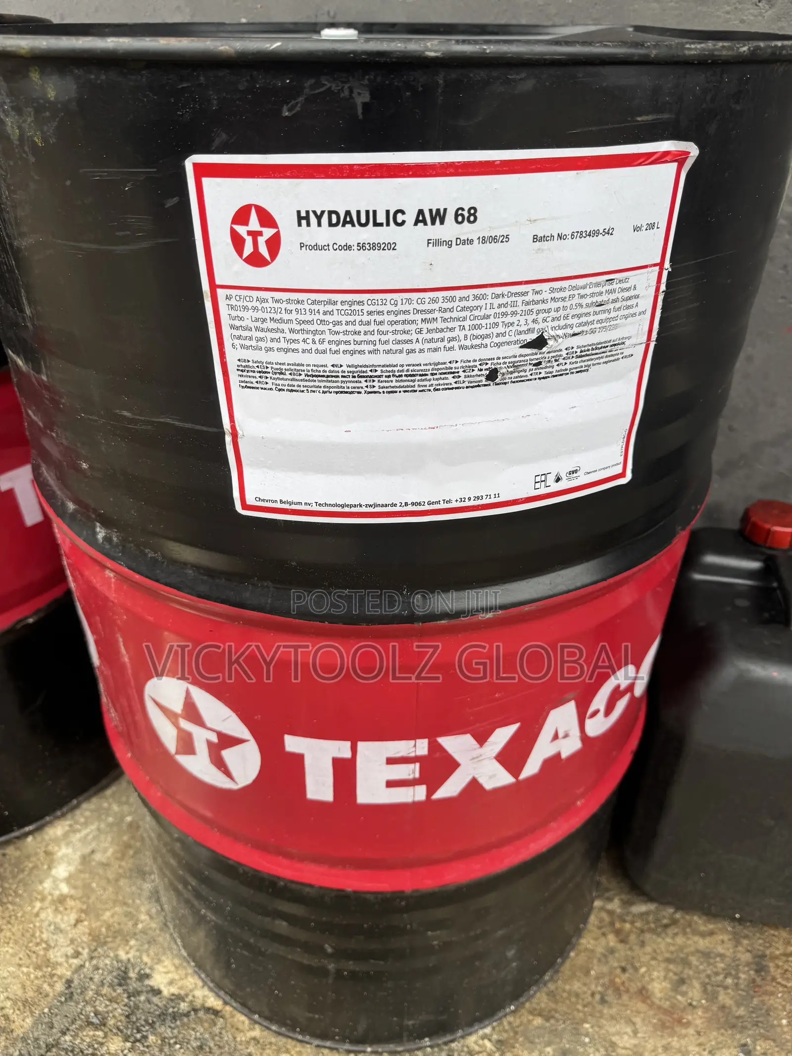 Texaco Hydraulic Aw 68 Hydraulic Oil