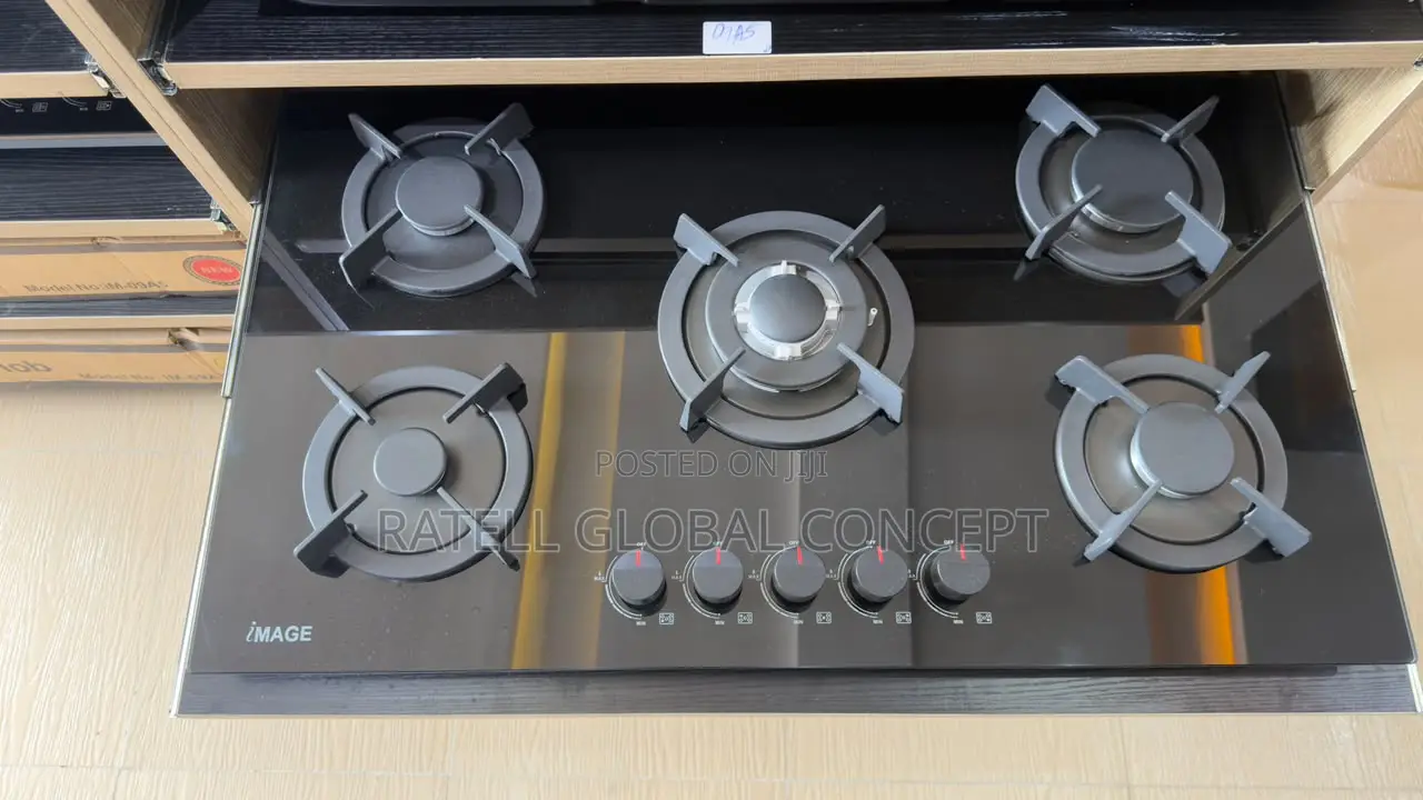 IMAGE 5 Burner Built-in Gas Cooker (Round Pot Stand)