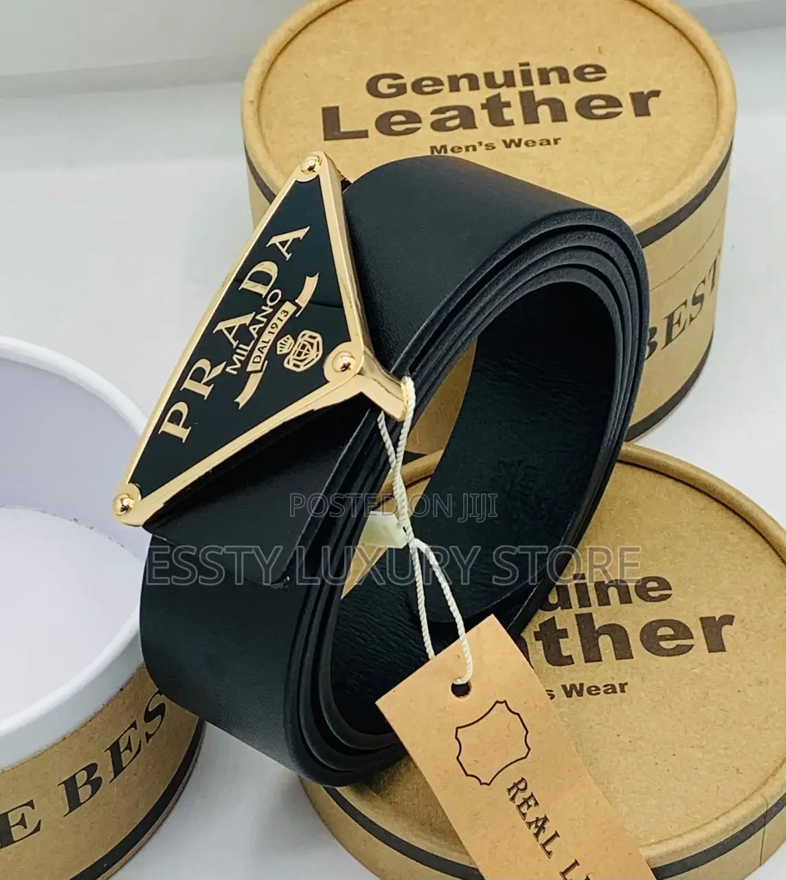 High Quality Luxury Prada Men Genuine Leather Belt