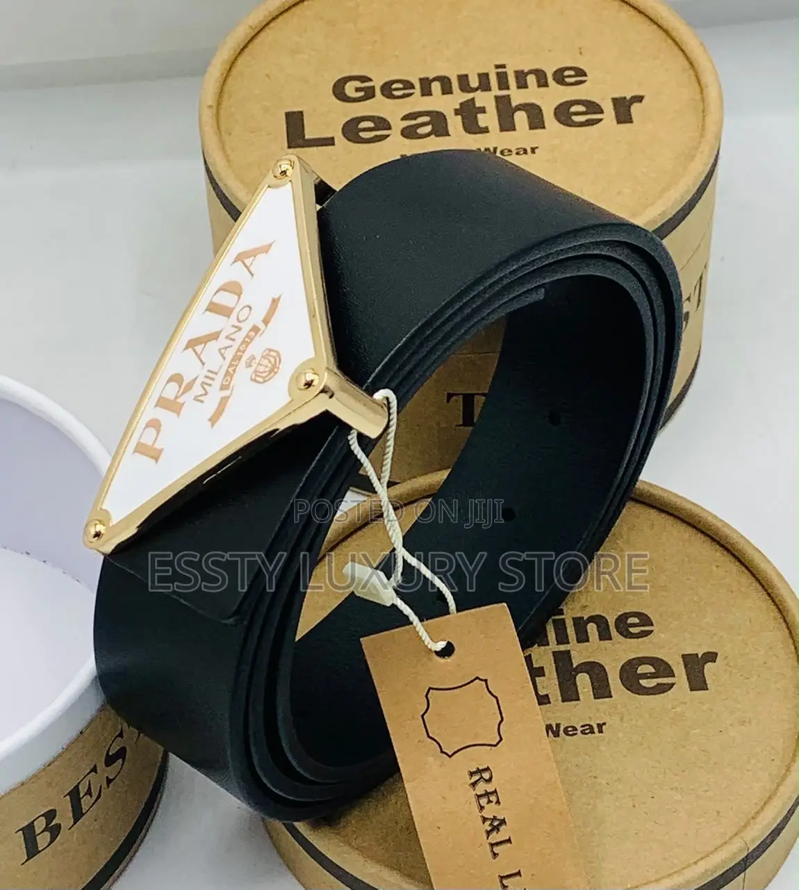 High Quality Luxury Prada Men Genuine Leather Belt