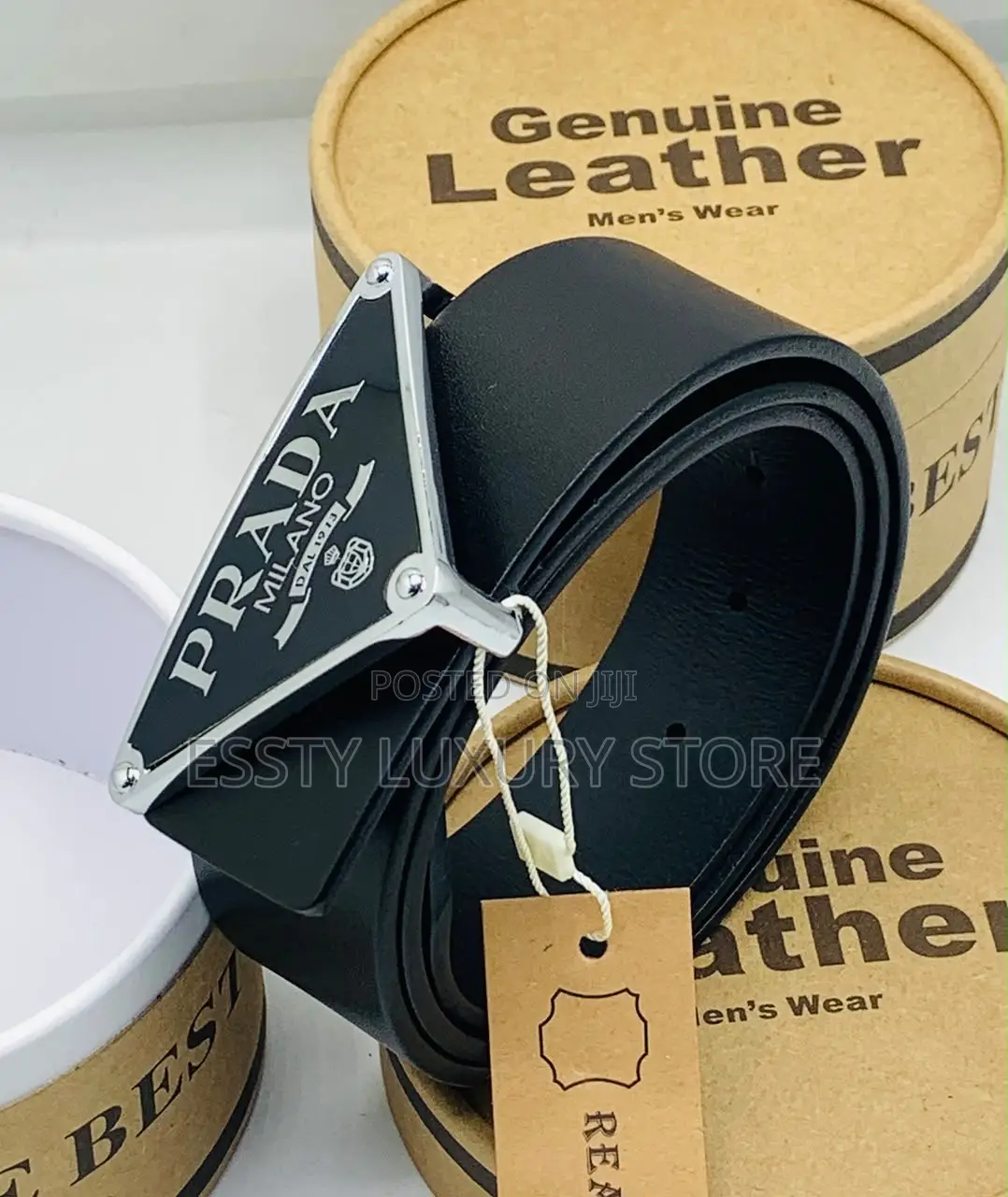 High Quality Luxury Prada Men Genuine Leather Belt