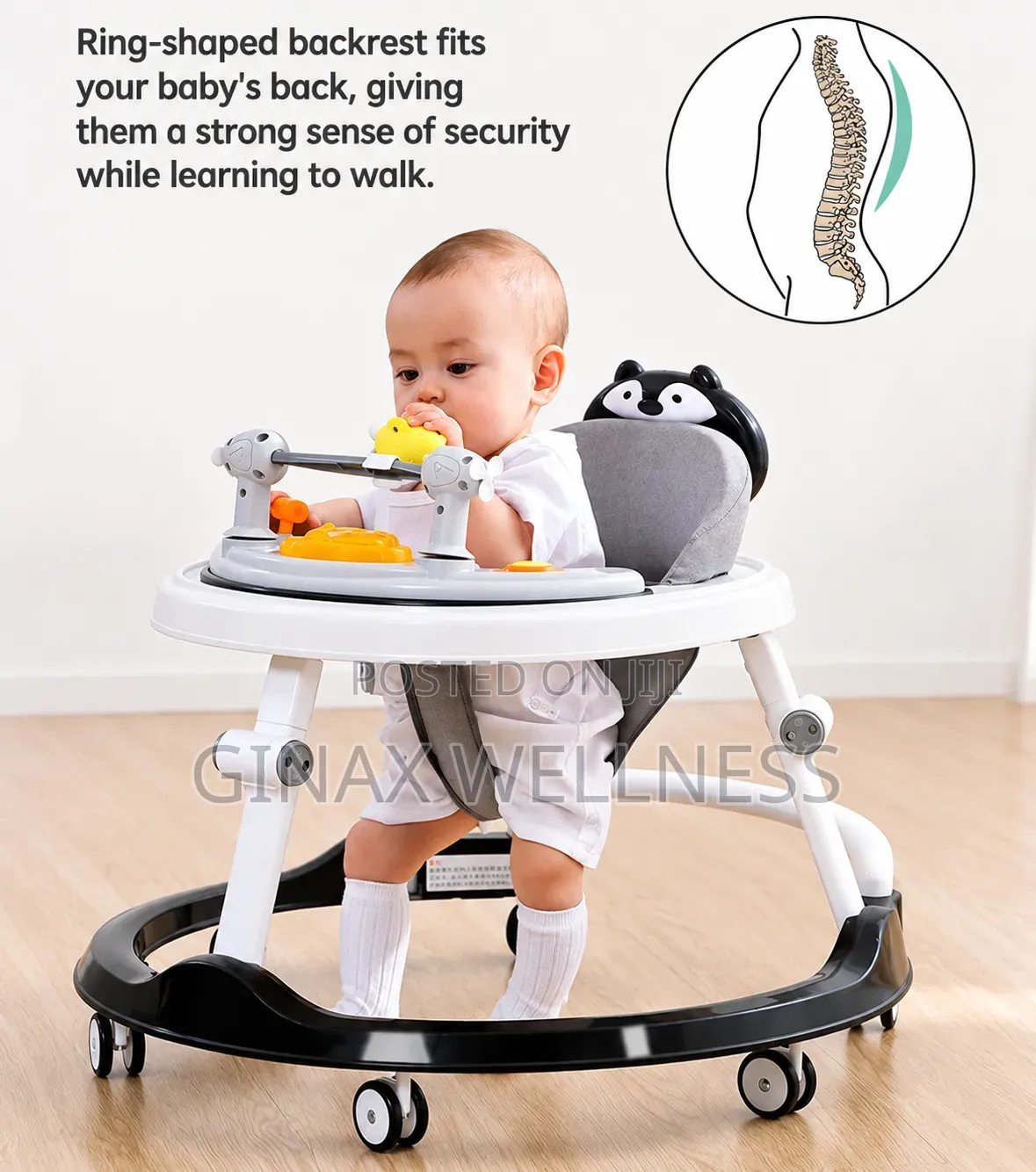 Multifunctional Foldable Baby Walker With Music and Feeding Tray