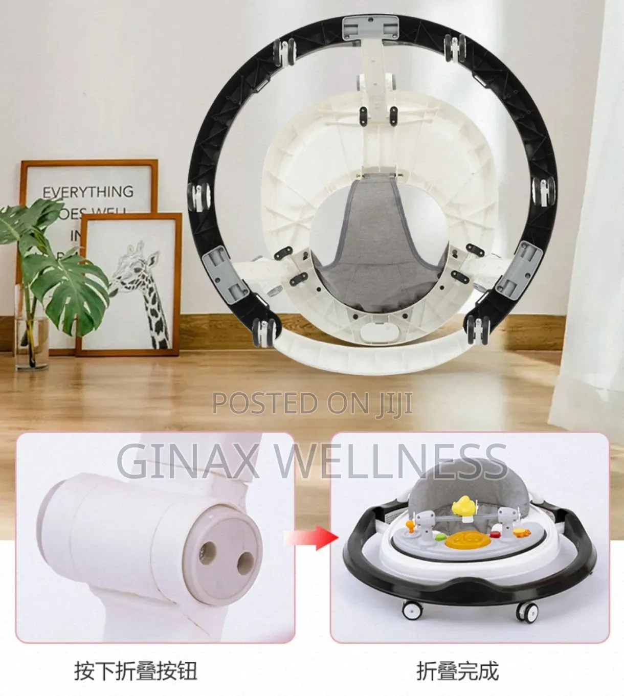 Multifunctional Foldable Baby Walker With Music and Feeding Tray