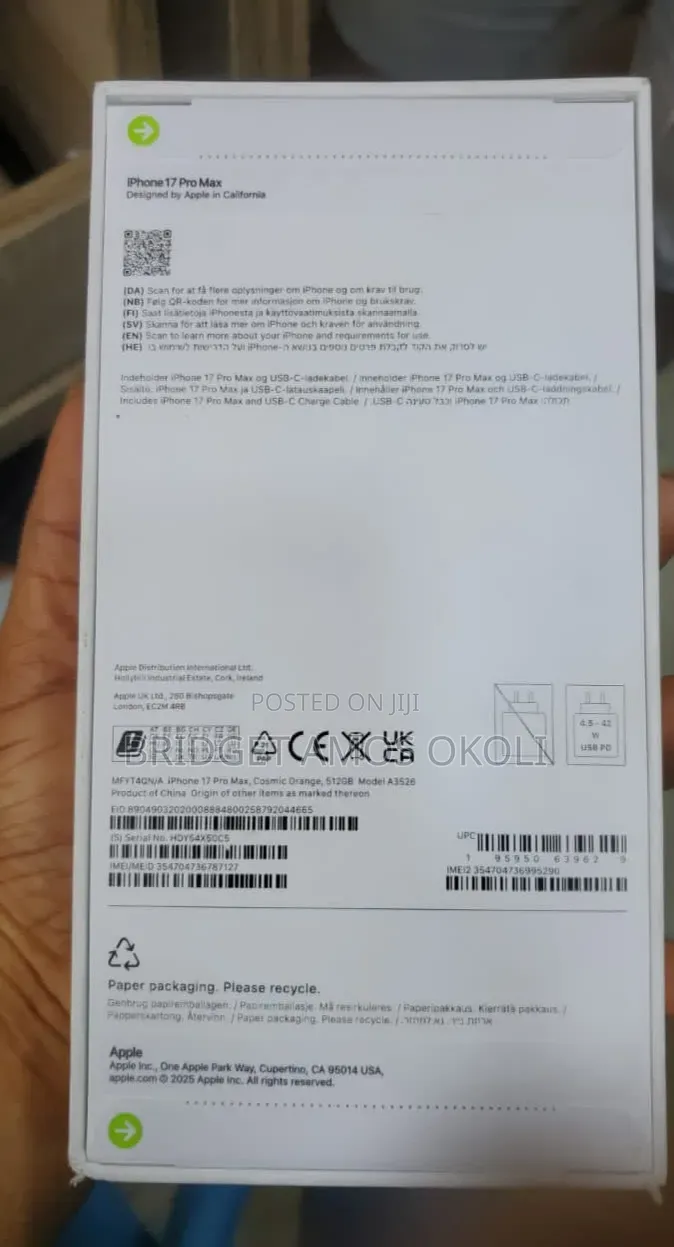New Apple iPhone 17 Pro 512 GB Orange