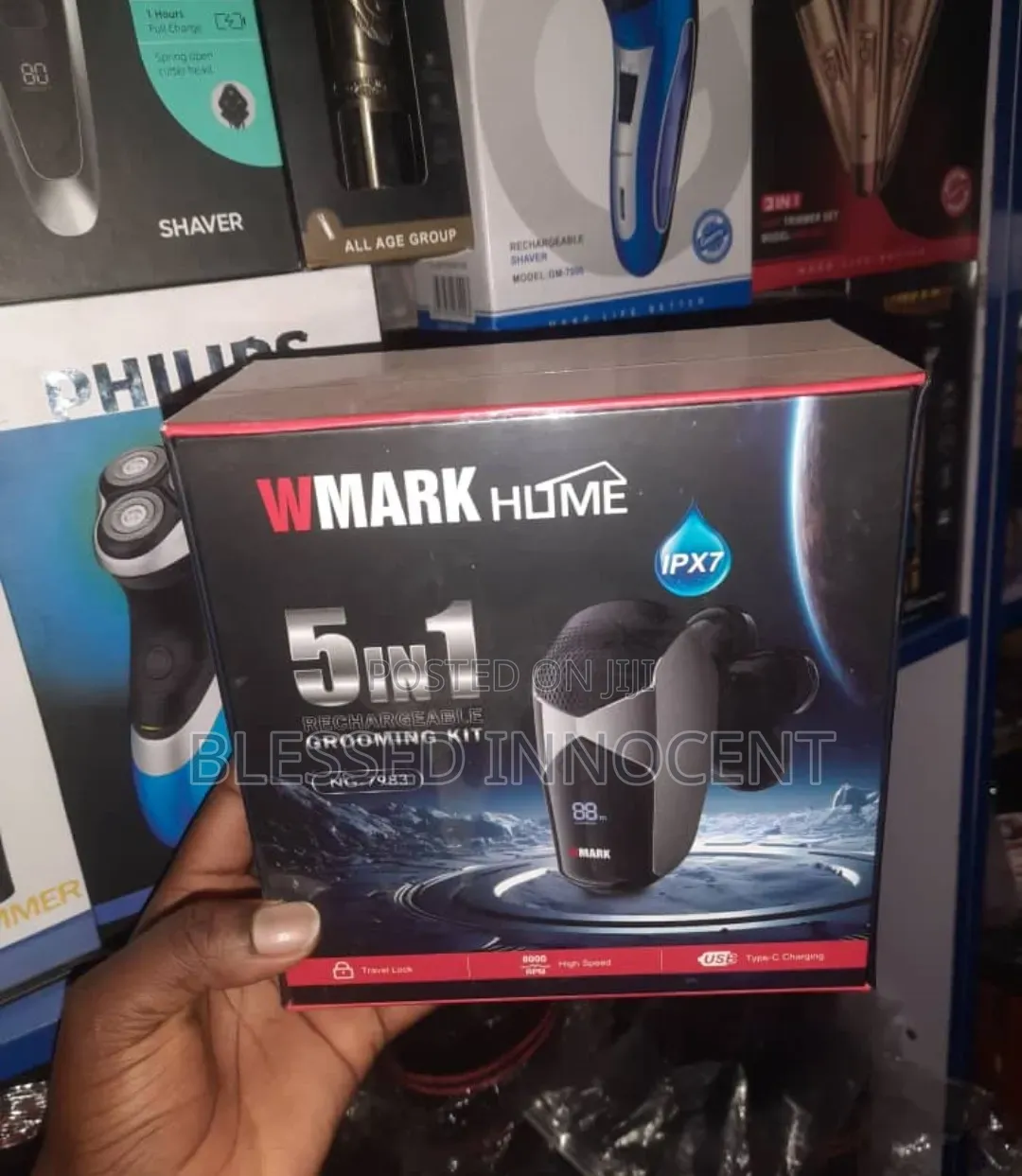 Wmark Home 5-in-1 Rechargeable Electric Shaver and Grooming Kit