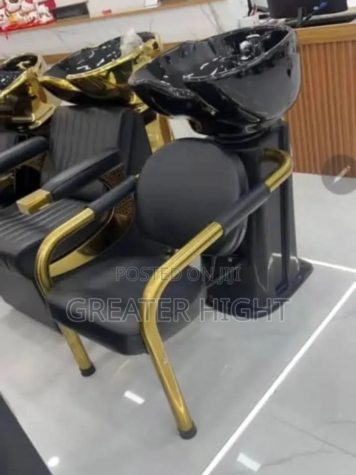 Gold Ceramic Hair Wash Basin Chair