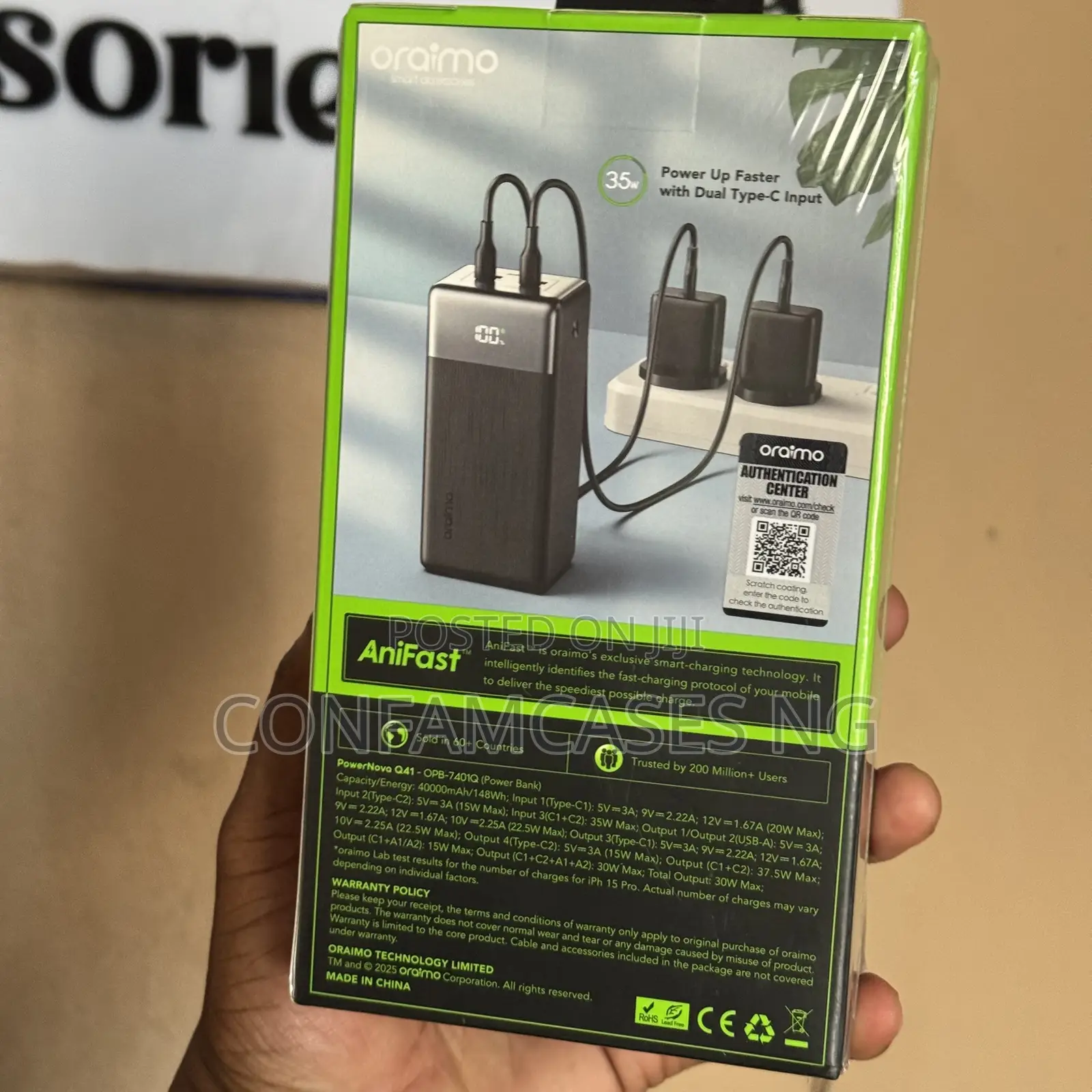 Oraimo PowerNova Q41 40000mAh 35W Fast Charging Power Bank