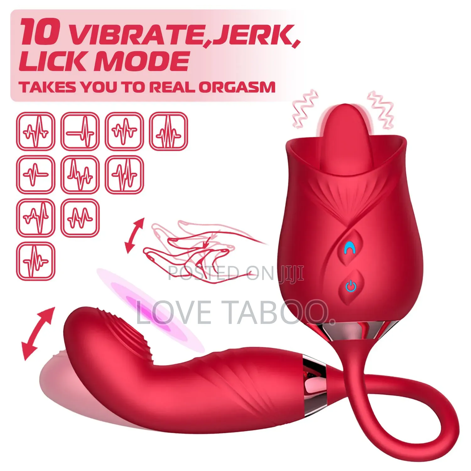 Pulsating Rose Licker for 2wo Vibrator