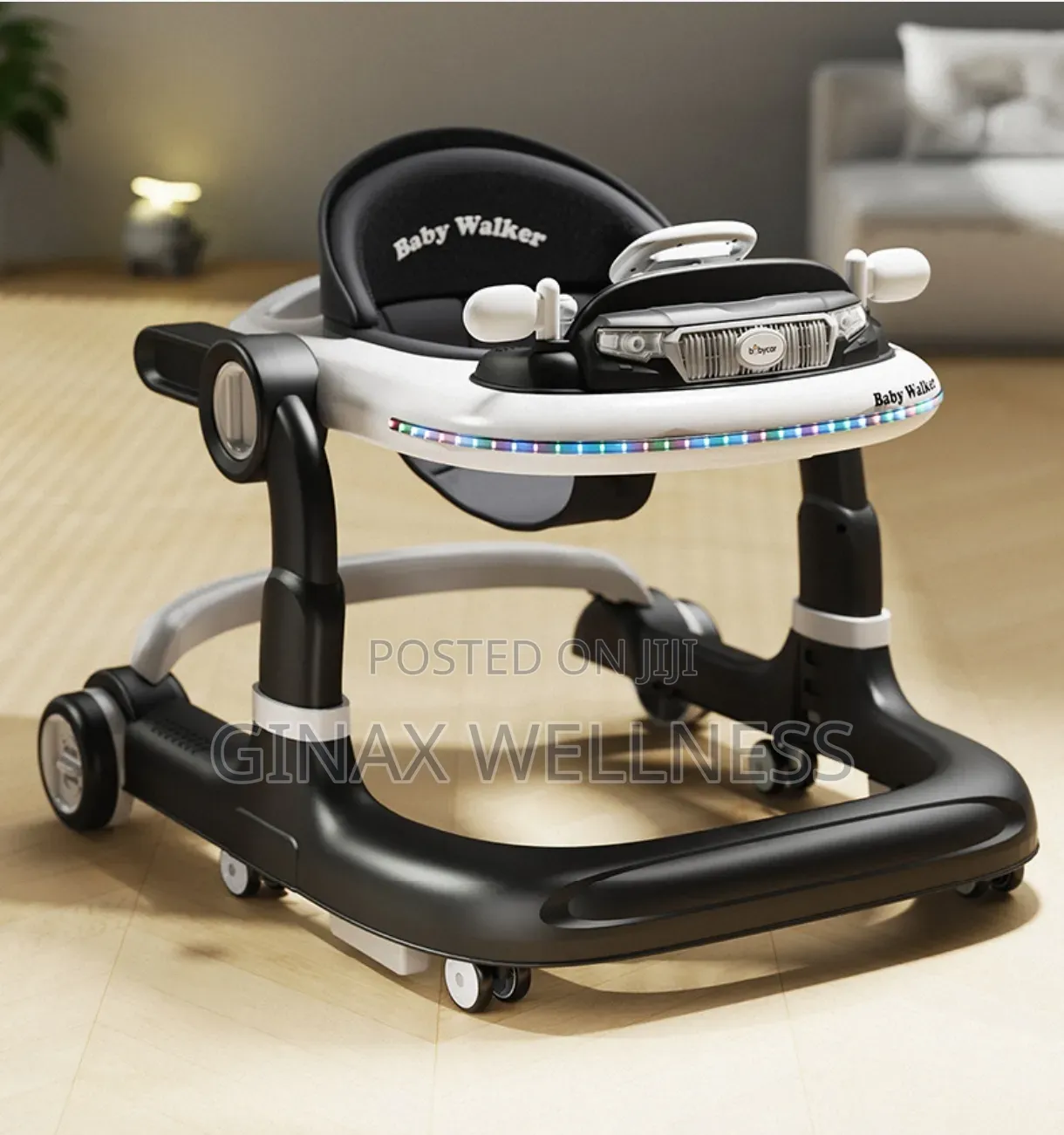 Multifunctional Baby Walker With Push Handle, Music, and Fancy Lights