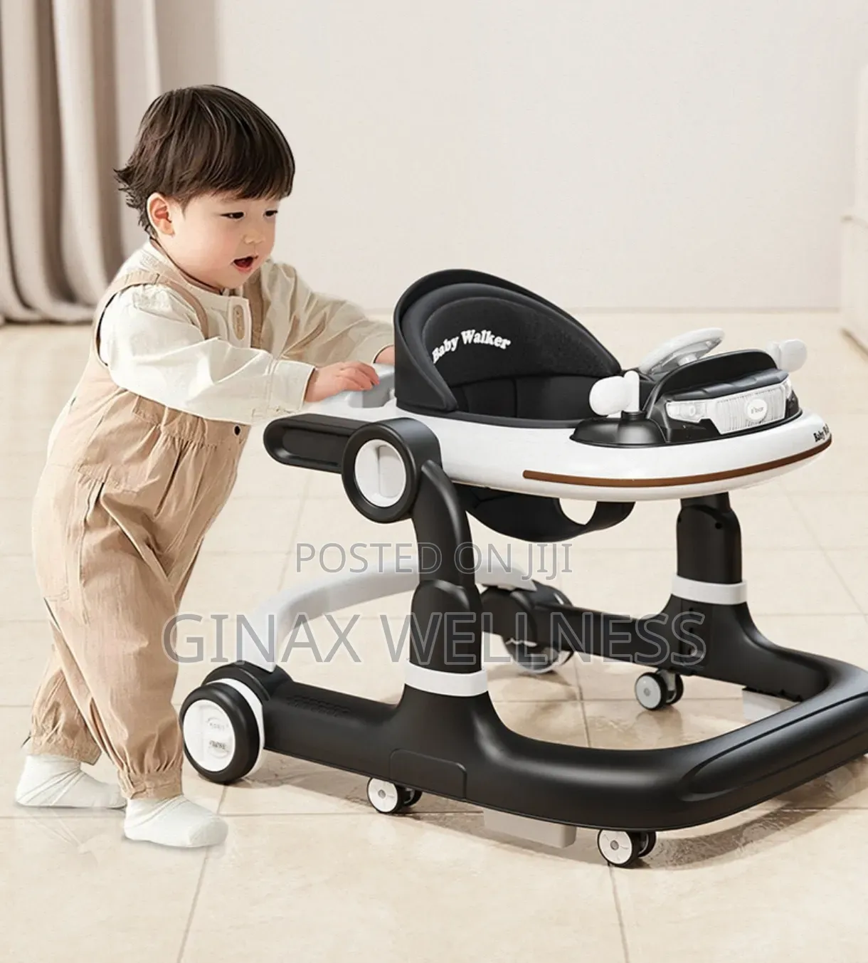Multifunctional Baby Walker With Push Handle, Music, and Fancy Lights