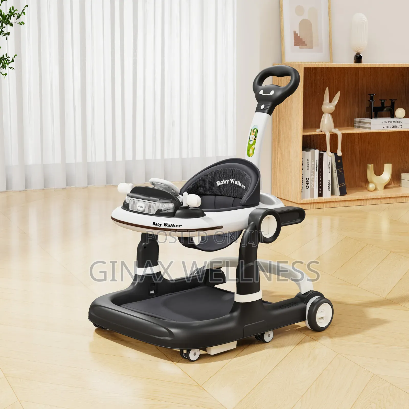 Multifunctional Baby Walker With Push Handle, Music, and Fancy Lights