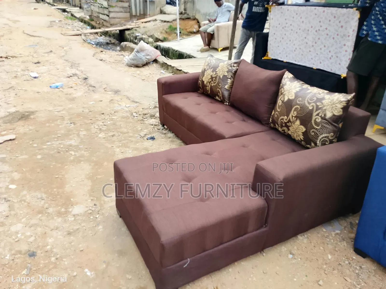 Brown Colour Six Seater Shape Sofas