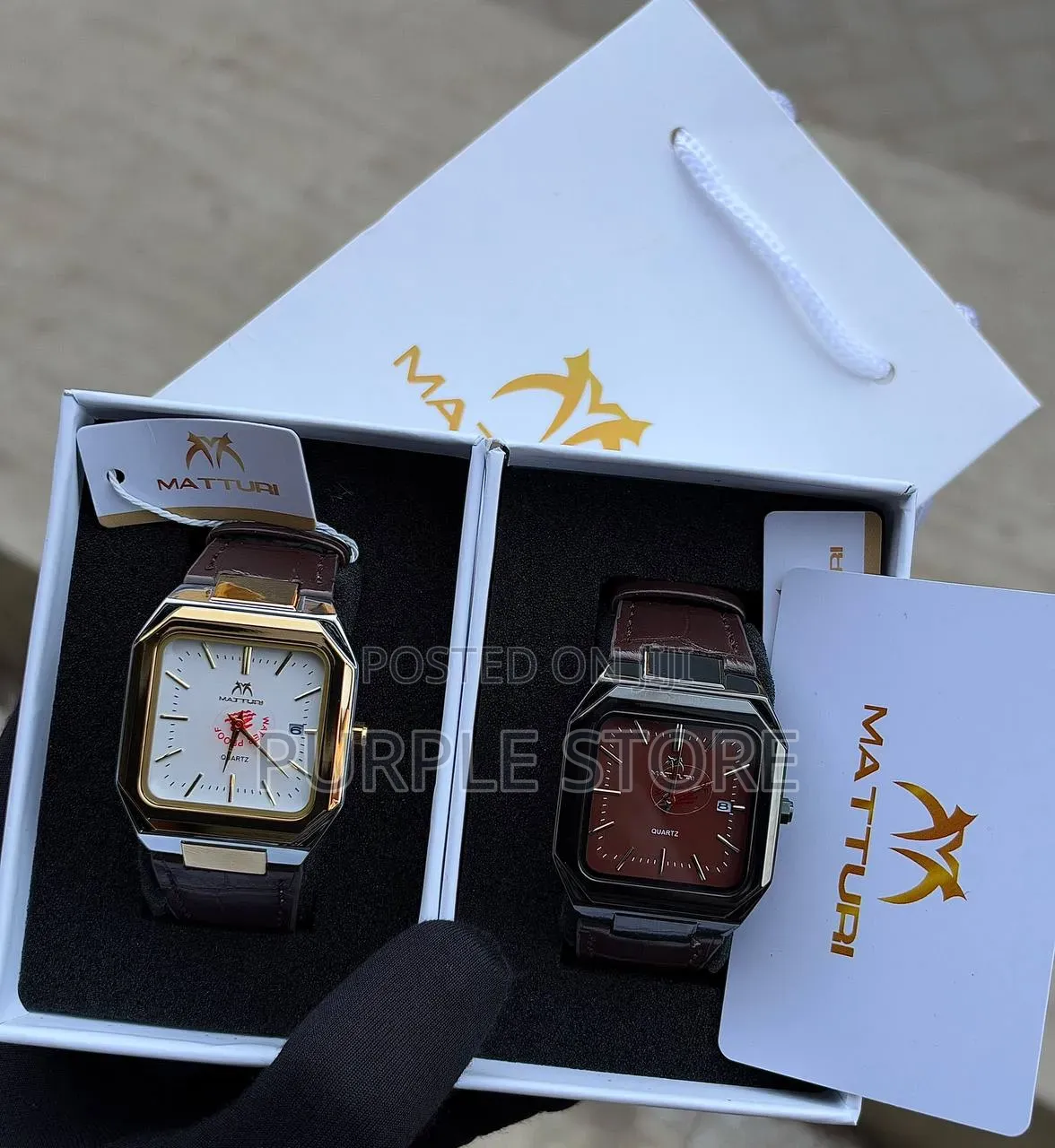 Matturi Leather Water Resistant Wristwatches