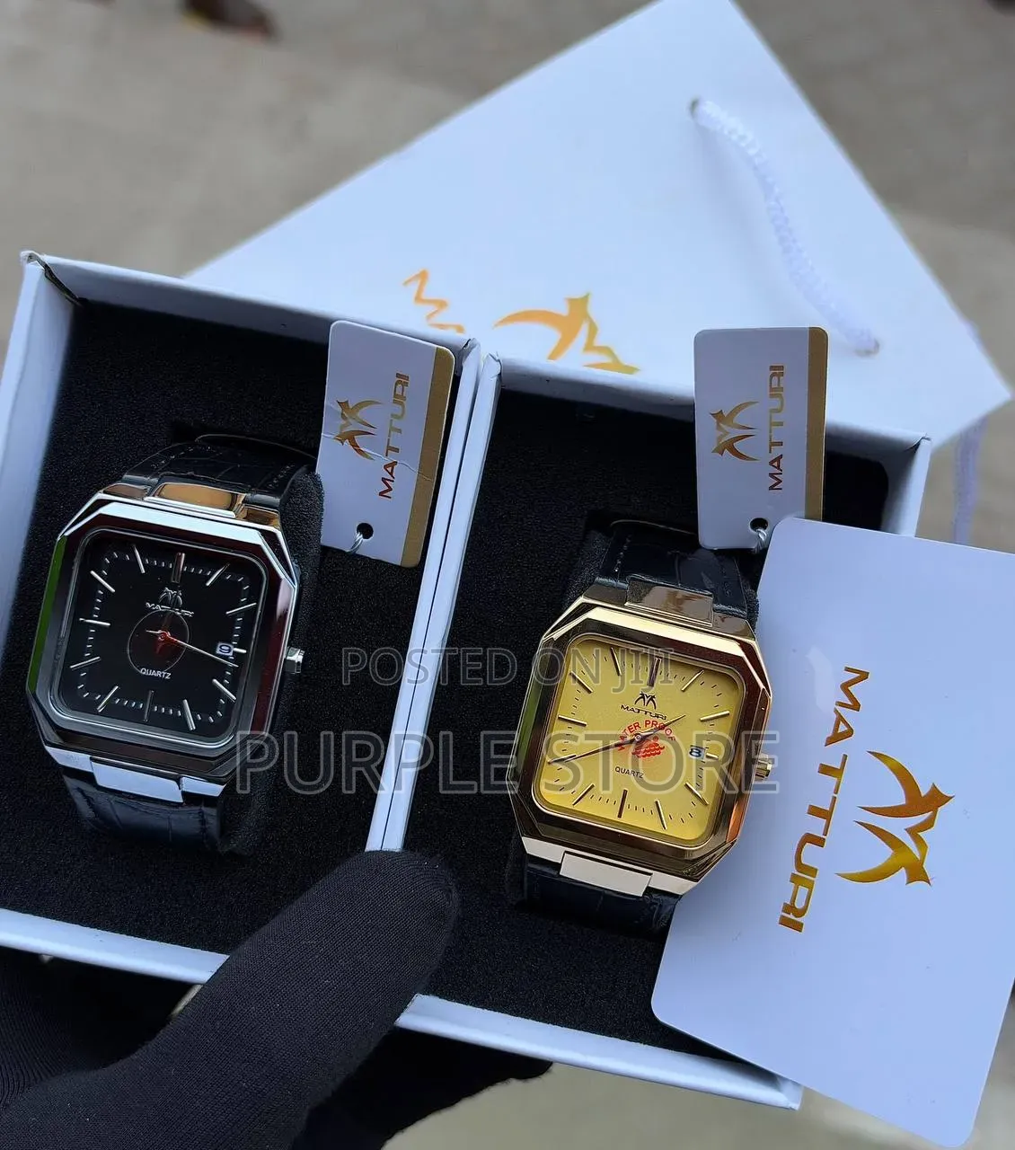 Matturi Leather Water Resistant Wristwatches